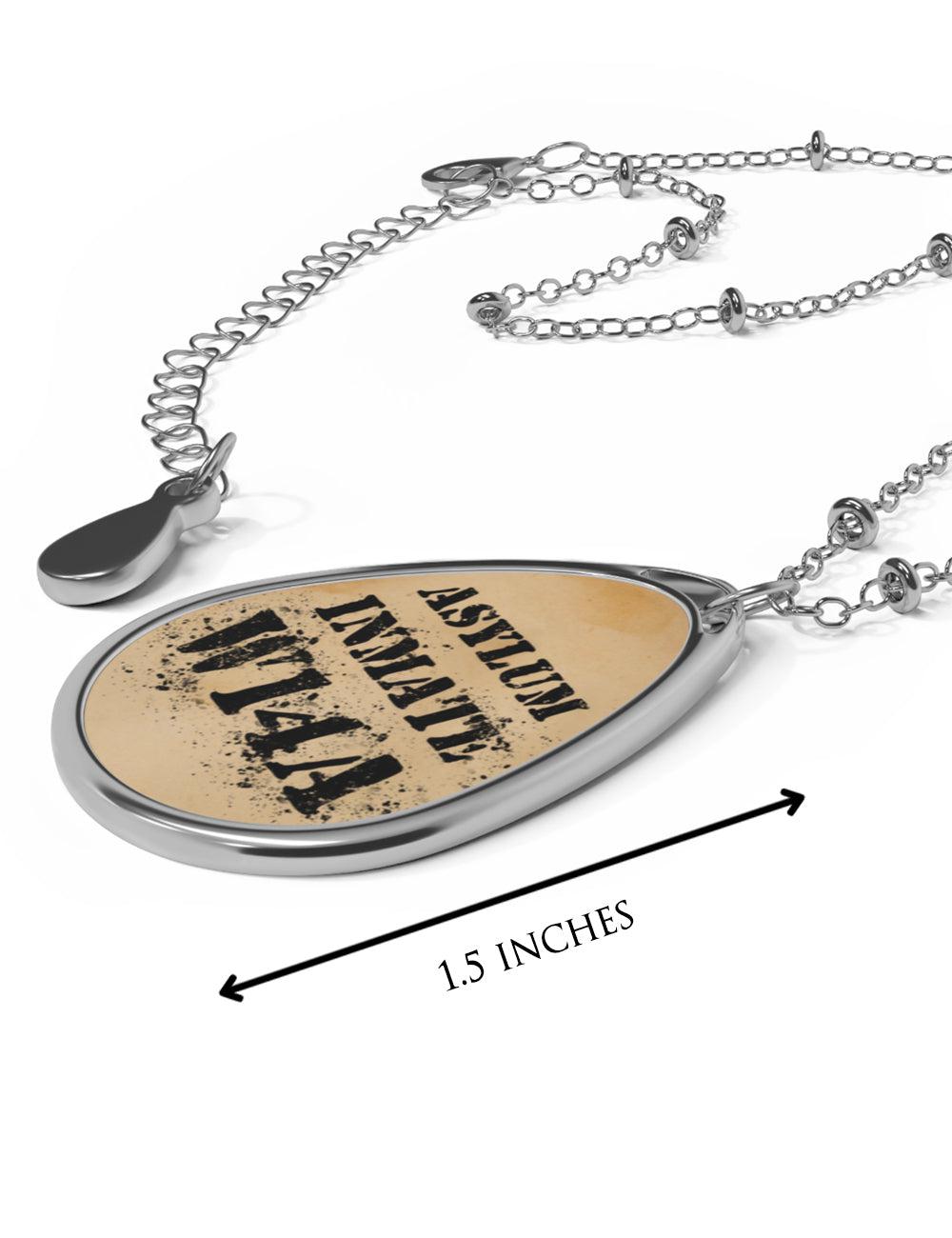 CUSTOM Asylum Inmate Number Teardrop Necklace