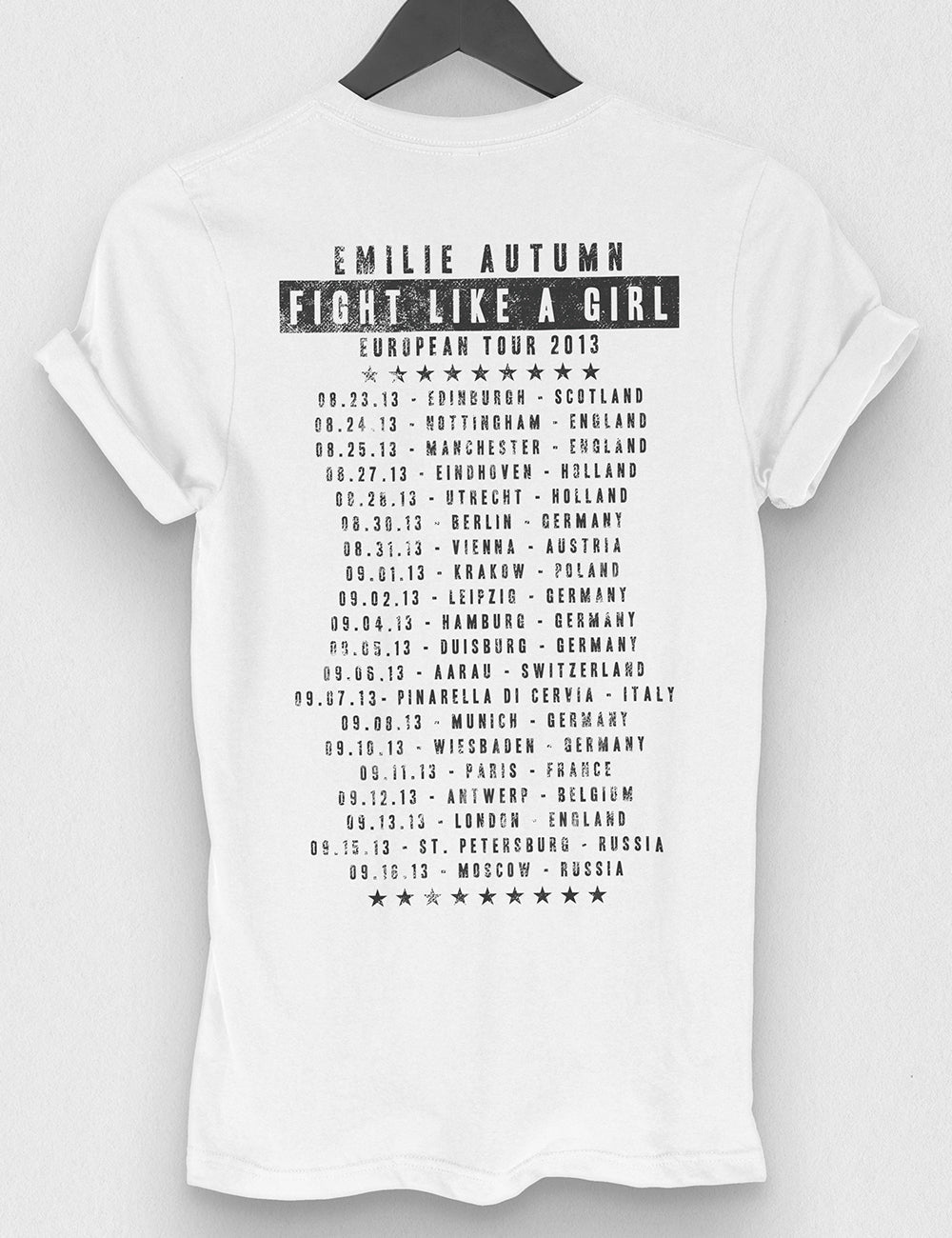 "EMILIE" European FLAG Tour 2013 Cotton Tee | Double Sided | Unisex