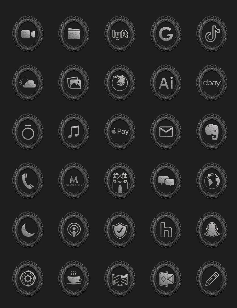 Rococo Gothic Theme iOS Icon Pack