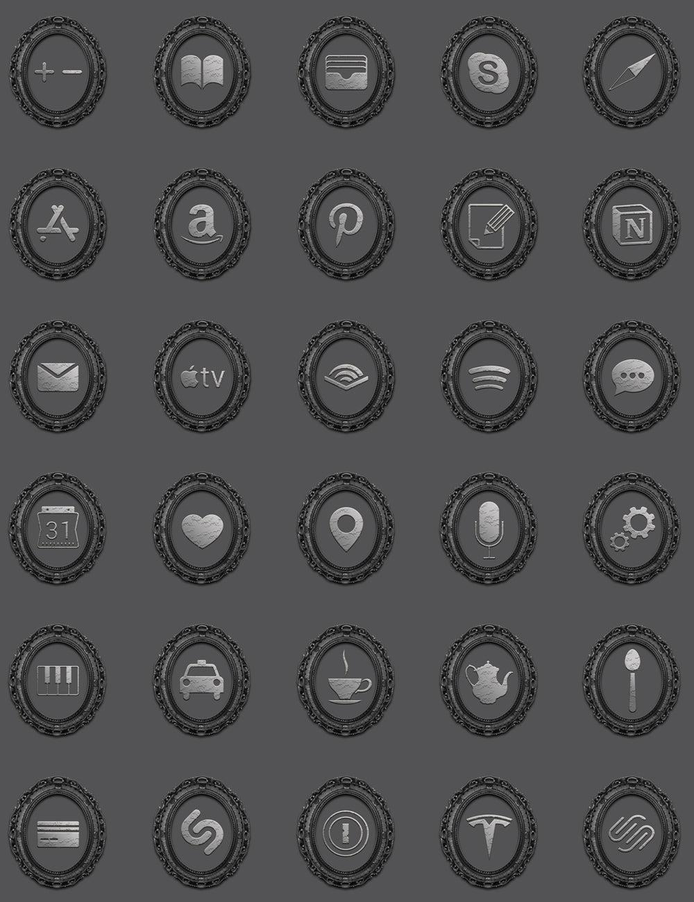 Rococo Gothic Theme iOS Icon Pack