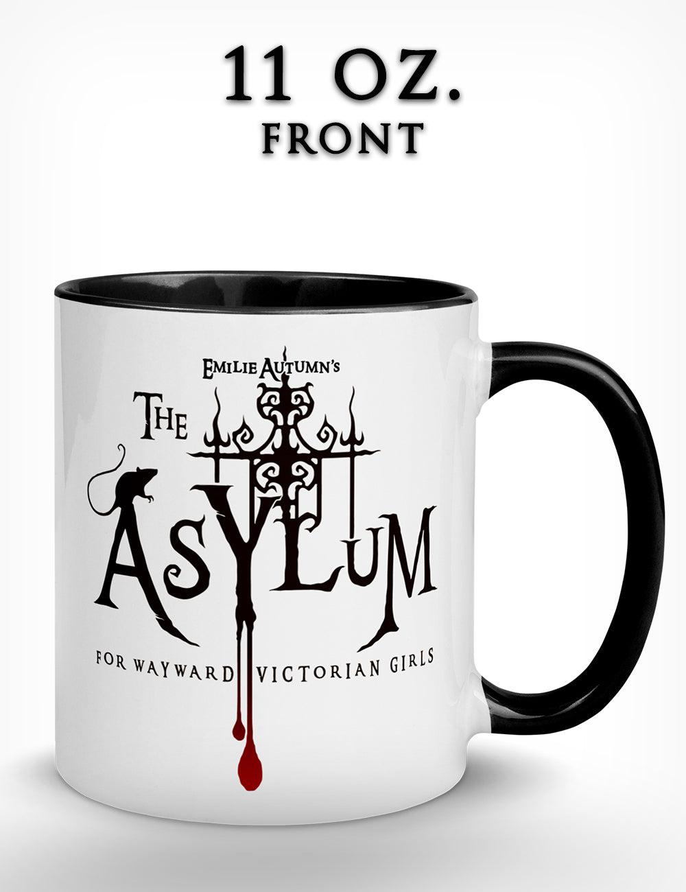 "Asylum Logo" Black Handle Mug | Double Sided | 11 - 15 oz.