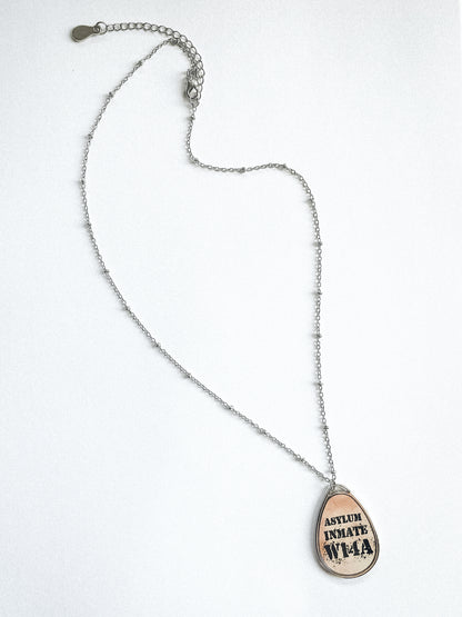 CUSTOM Asylum Inmate Teardrop Necklace
