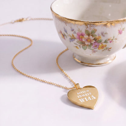 CUSTOM Inmate Engraved Heart Pendant Necklace