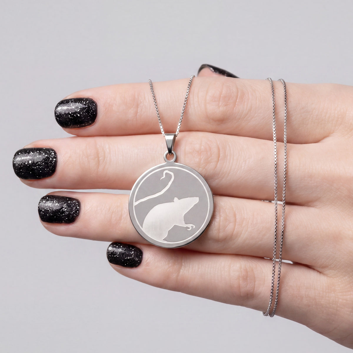 Rat Symbol Engraved Necklace