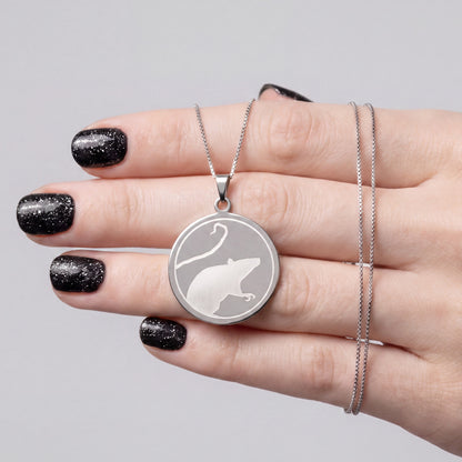 Rat Symbol Engraved Necklace