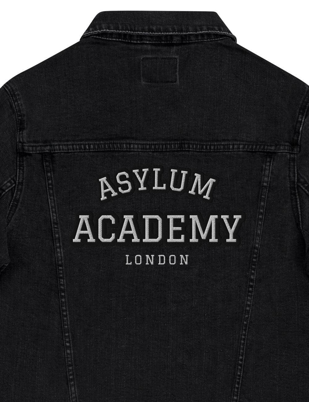 "Asylum Academy" Embroidered Denim Jacket | Unisex