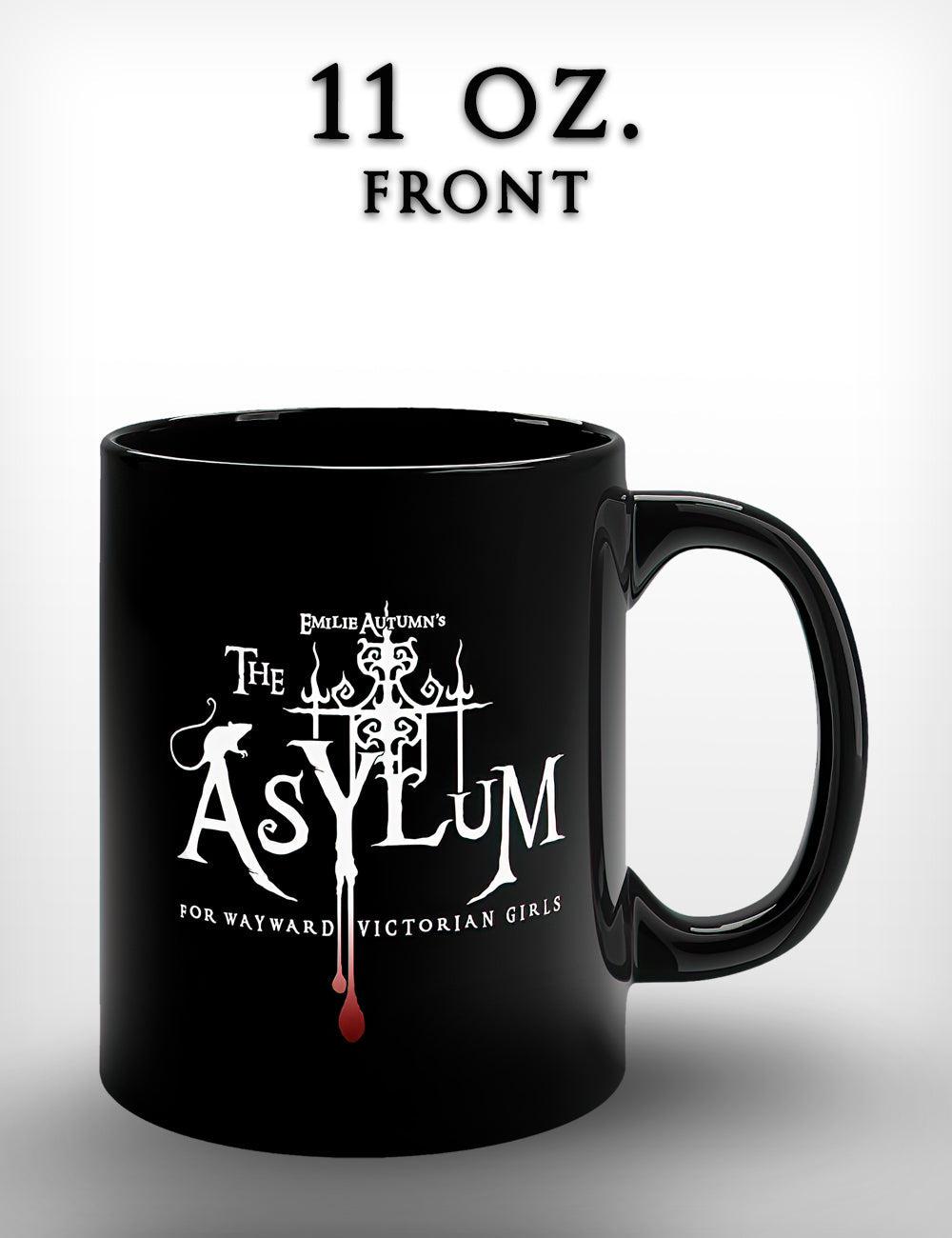 Asylum Logo Black Mug, Double Sided