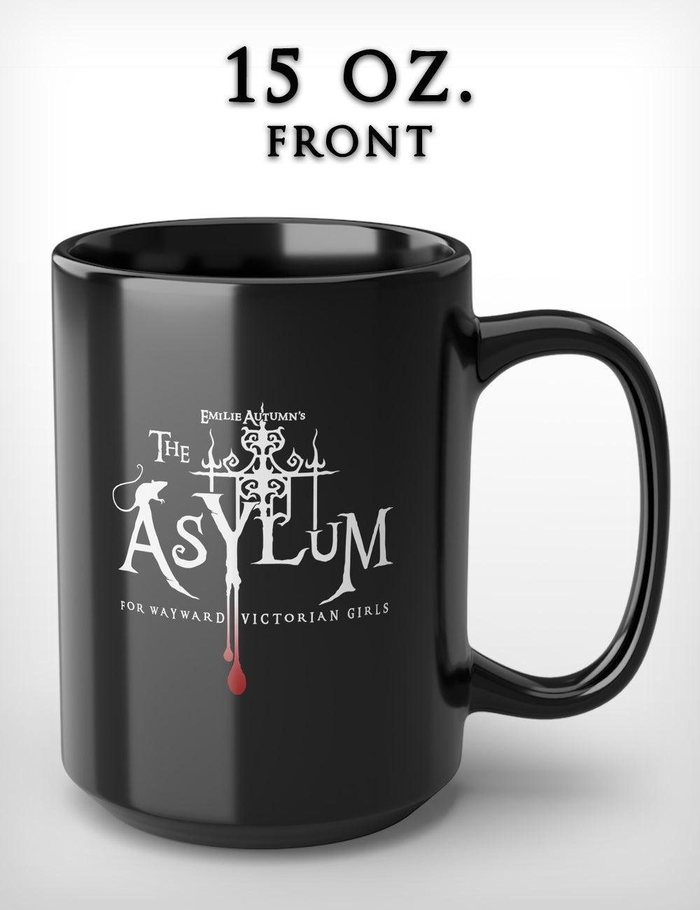 "Asylum Logo" Black Mug | Double Sided | 11 - 15 oz.