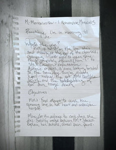 Auction: 'I Remember Mornings' Original Song Writing Notes *SOLD*