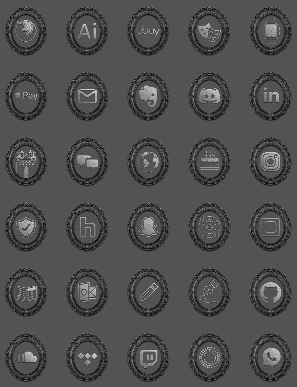 Rococo Gothic Theme iOS Icon Pack