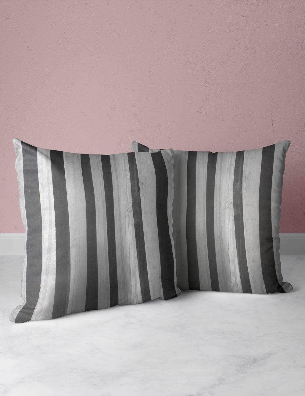 "Striped Asylum Wallpaper" Plush Throw Pillow