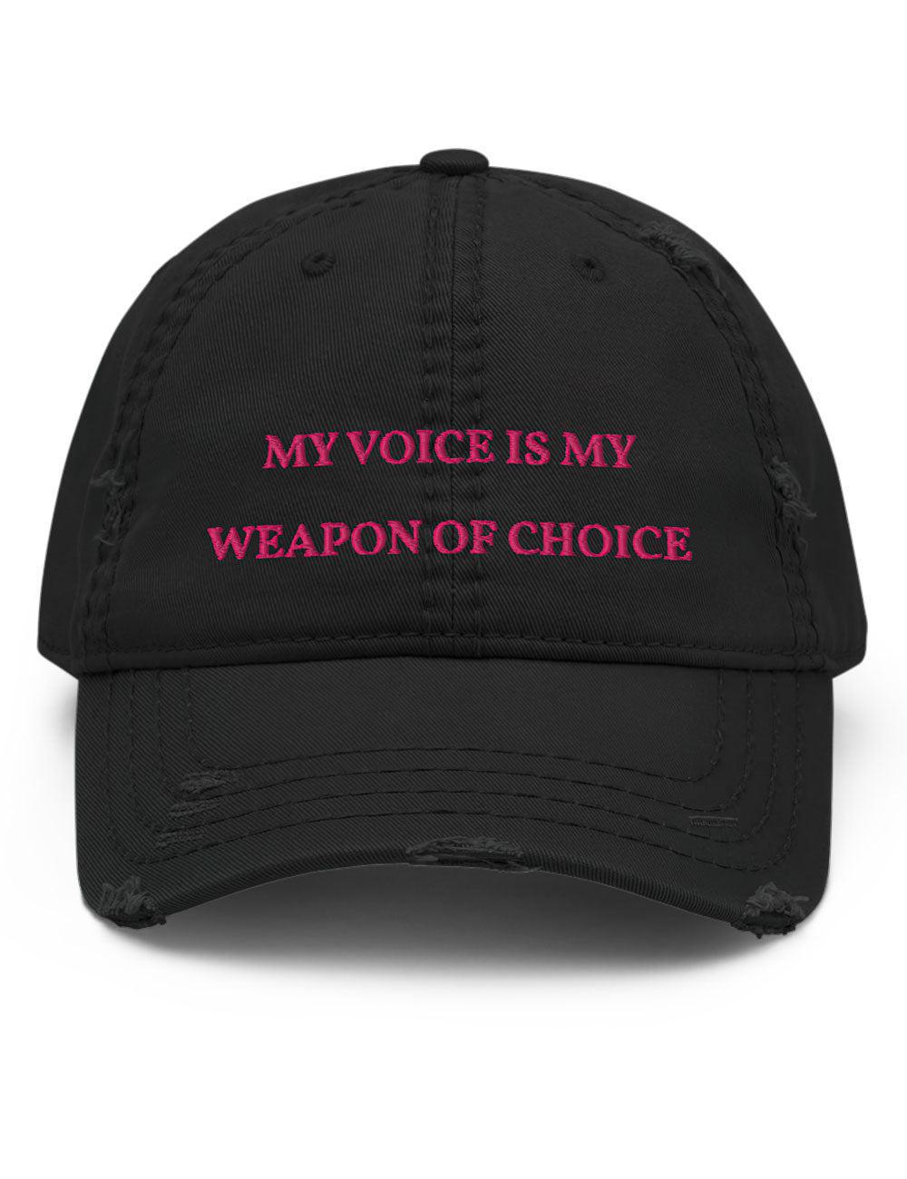"Weapon of Choice" Distressed Cap