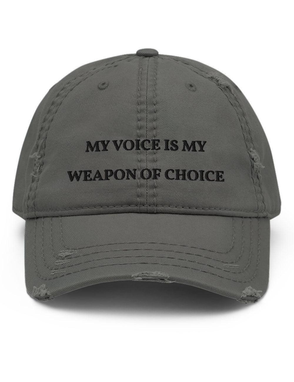 "Weapon of Choice" Distressed Cap